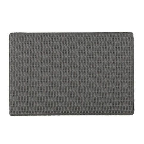 Outdoor Wicker Table With Rectangular Tabletop - Gray