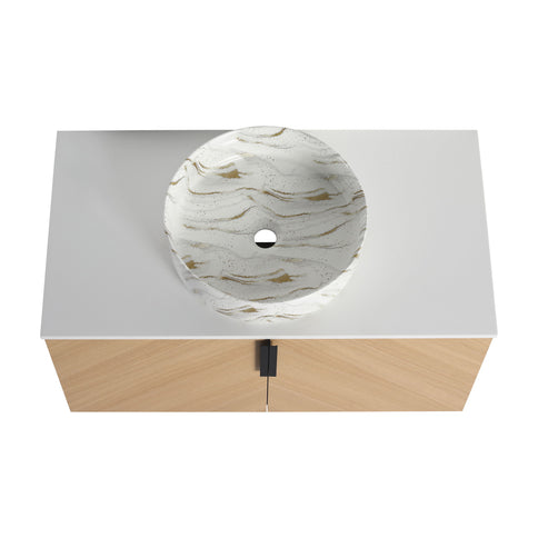 Wall Mounted Bathroom Vanity & Art Sink