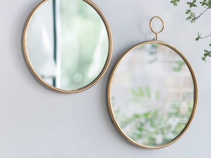 Circle Wall Mirror With Iron Frame, Accent Mirror For Living Room