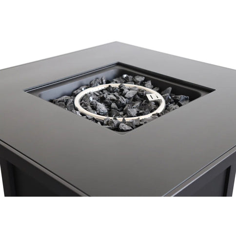 Powder Coated Fire Pit With Top - Black