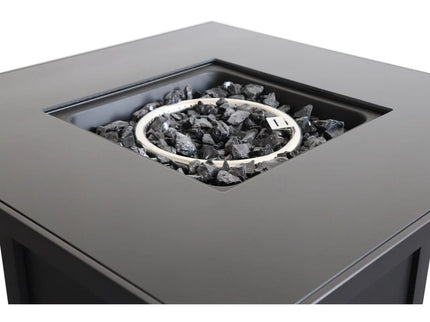 Powdercoated Fire Pit With Top - Black
