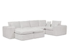 Beige / 3 Pc. L-Shape Sectional Sofa, 2 Ottomans