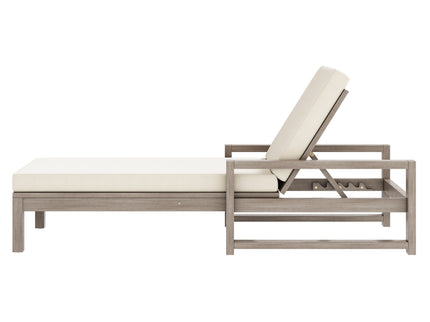 Outdoor Lounge Chairs, 5 Position Chaise Lounge With Adjustable Backrest (Set of 2) - Gray