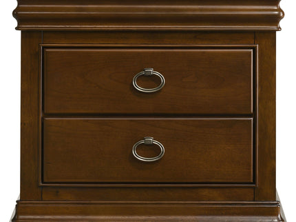 Leonide - 2 Drawer Nightstand With USB Charging And Hidden Storage - Cherry
