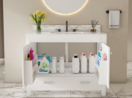43" Bathroom Vanity Multi Functional Cabinet - White