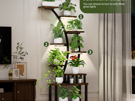 9 Tiered Indoor Plant Stand With 5 Adjustable Grow Lights