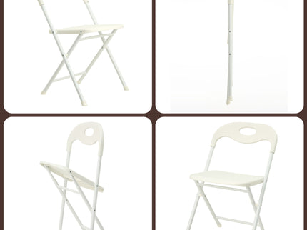 Folding Chairs, Stackable & Waterproof (Set of 4) - White