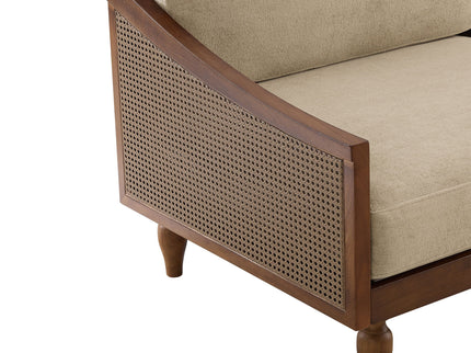 3 Seater Sofa With Rattan Armrests