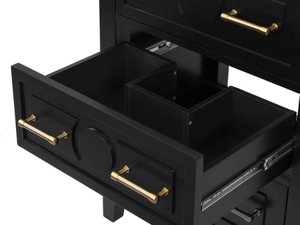 Bathroom Vanity With Sink, Free Standing Single Set, 3 Drawer Storage Cabinet