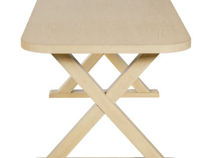 Dining Table With X-Shaped Legs, Rectangular Indoor - Natural