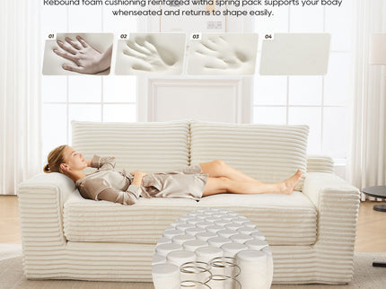 Convertible Loveseat Sofa Bed With Memory Foam & Steel Frame