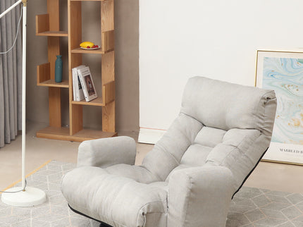 Modern With Metal Frame Swivel Game Lounge Chair With Adjustable Headrest And Waist Support, 360 Degree Rotatable Leisure Chair For Living Room - Gray