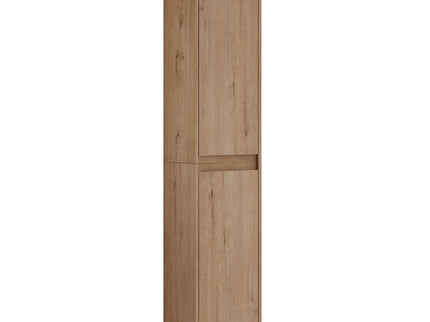 Modern Wall Mounted 30 Inch Bathroom Vanity With Resin Sink And 2 Side Cabinet In Imitative - Imitative Oak