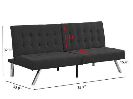 Modern Sofa Bed With Wood Frame And Stainless Legs