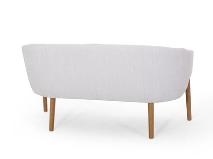 Mid Century Modern Loveseat With Channel Stitched Backrest