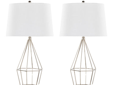 Diana - Contemporary Table Lamp (Set of 2) - Polished Nickel / Black Satin