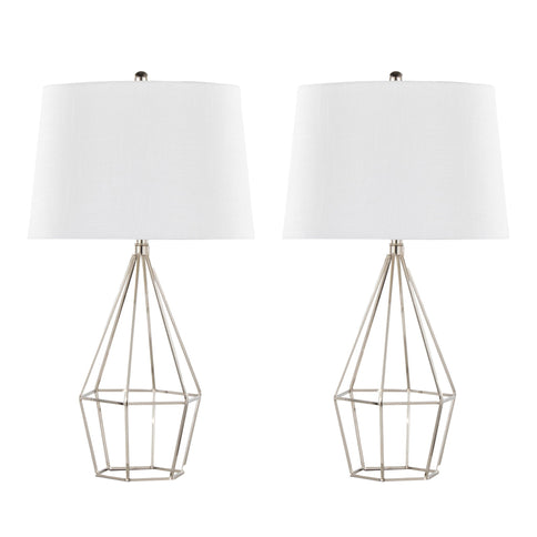Diana - Contemporary Table Lamp (Set of 2) - Polished Nickel / Black Satin