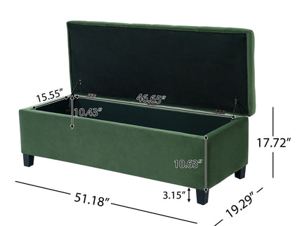 Upholstered Storage Ottoman Bench, Foot Rest For Bedroom