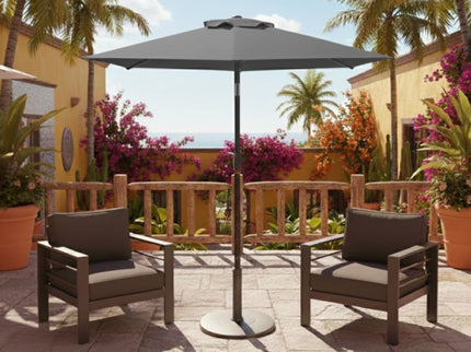 Umbrella With Crank Lift & Tilt, UV-Resistant Canopy For Patio