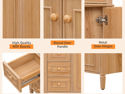 Bathroom Vanity With Sink, 3 Drawers & 2 Doors