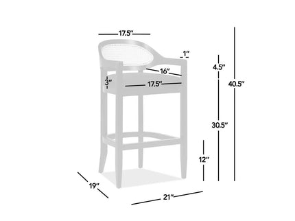 Americana - Mid-Century Modern Cane Back Counter Stool