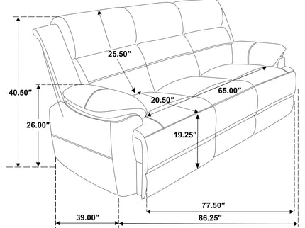 Worthington - Padded Arm Sofa - Dark Brown