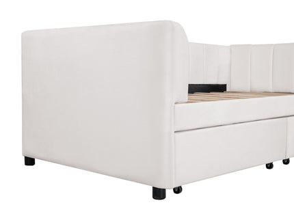 Upholstered Daybed With Ergonomic Design Backrest