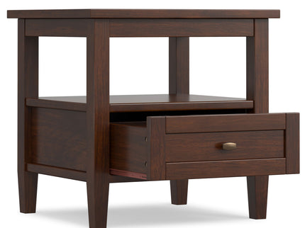 Warm Shaker - End Table With Smooth Drawer Storage - Brown