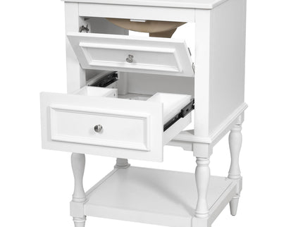 Retro Design Bathroom Vanity With Sink, 2 Drawer Storage Cabinet