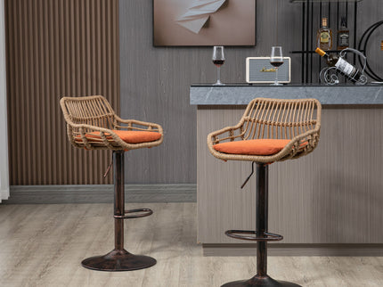Modern Swivel Bar Stools Adjustable Counter Chairs With Footrest (Set of 2)