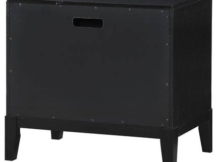 Mason - 2 Drawer Nightstand With Fluted Design - Black