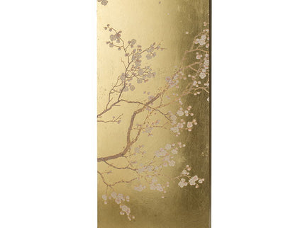 Cherry Blossom Wall Art Panels, Wall Decor For Living Room Dining Room Office Bedroom (Set of 2) - Gold