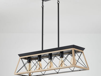 Chandelier Pendant Light For Dining Room Kitchen, 5 Light Fixture With Adjustable Height
