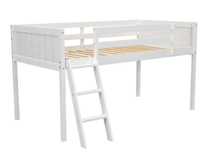 Low Loft Bed With Adjustable Ladder
