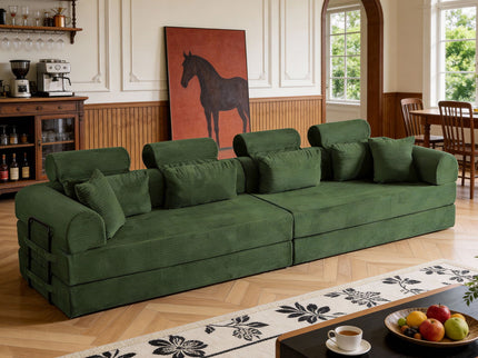 Modern L-Shape Modular Sectional Sofa, Compressed Design