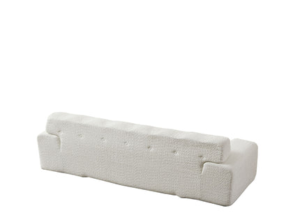 Cloud Series Minimalist Button Tufted Square Arm 3 Seater Sofa