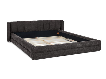 Modern Upholstered Bed Frame With Thick Fabric And Headboard
