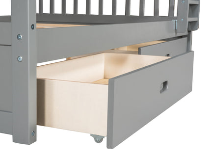 Bunk Bed With Ladders And 2 Storage Drawers