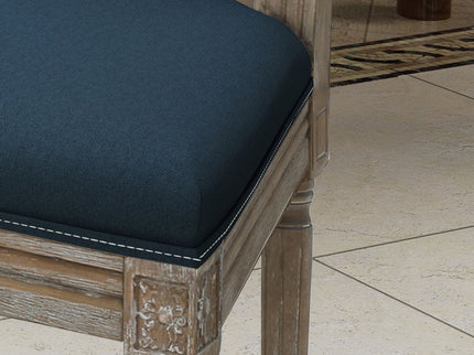 Traditional Style Dining Chair Set With Fabric Upholstery