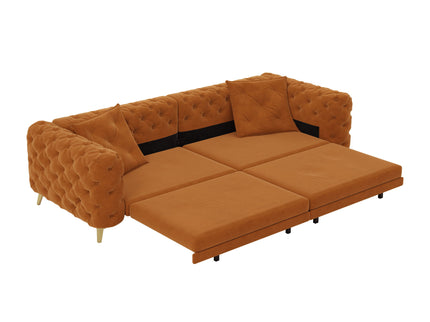 3 In 1 Convertible Sleeper, Deep Seat Pull Out Sofa Bed, Button Tufted