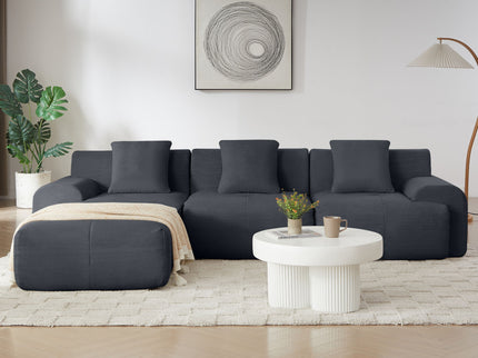 L Shaped Modular Sectional Sofa And Movable Ottoman