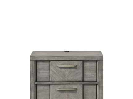 2 Drawer Night Bookmatched Veneers - Gray