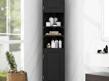 Multi Functional Corner Cabinet With Adjustable Shelves And 2 Doors