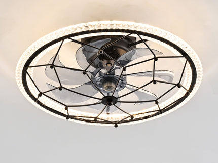 Ceiling Fan With Light And Remote Control, 6 Speeds, 3 Color Options - Matte Black
