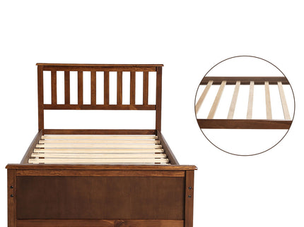 Platform Bed With Headboard, Footboard And Wood Slat Support