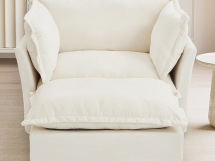 Modern Armchair Sofa With Movable Ottoman