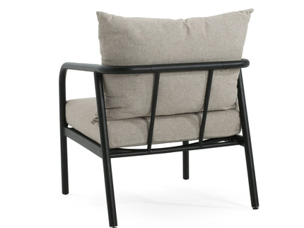 Leora - Modern Minimalist Round Tube Sofa Chair With Cushions - Beige / Black