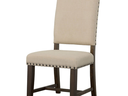 Upholstered Side Chair With Nailhead Accents (Set of 2) - Beige