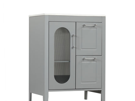 Modern Bathroom Vanity With Sink, Cabinet With 2 Drawers And Door, Adjustable Shelf