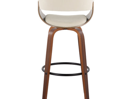 Vintage Mod - Mid Century Modern Fixed Height Barstool With Swivel & Round Footrest (Set of 2)